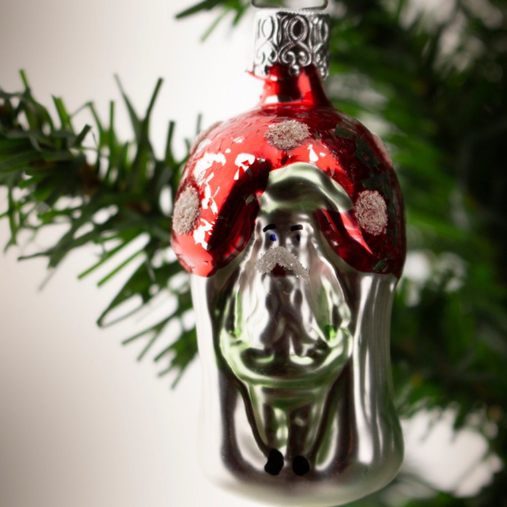 Mushroom Gnome, Elf, Vintage Old World Christmas Glass Ornament